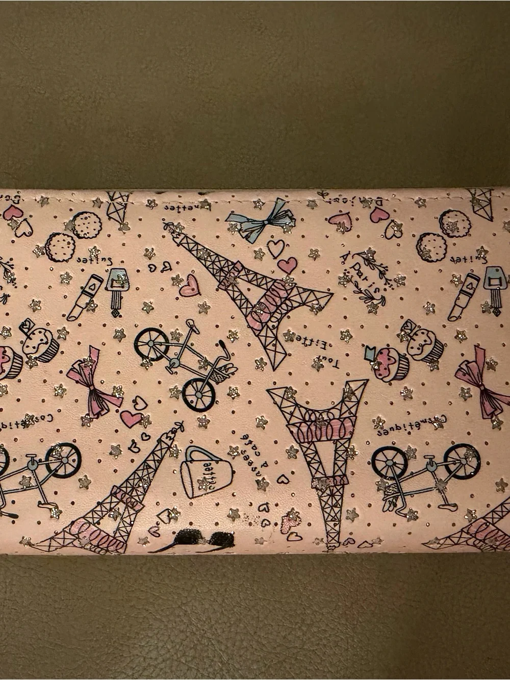 Pink Eiffel Tower Print Wallet - Women Accessories